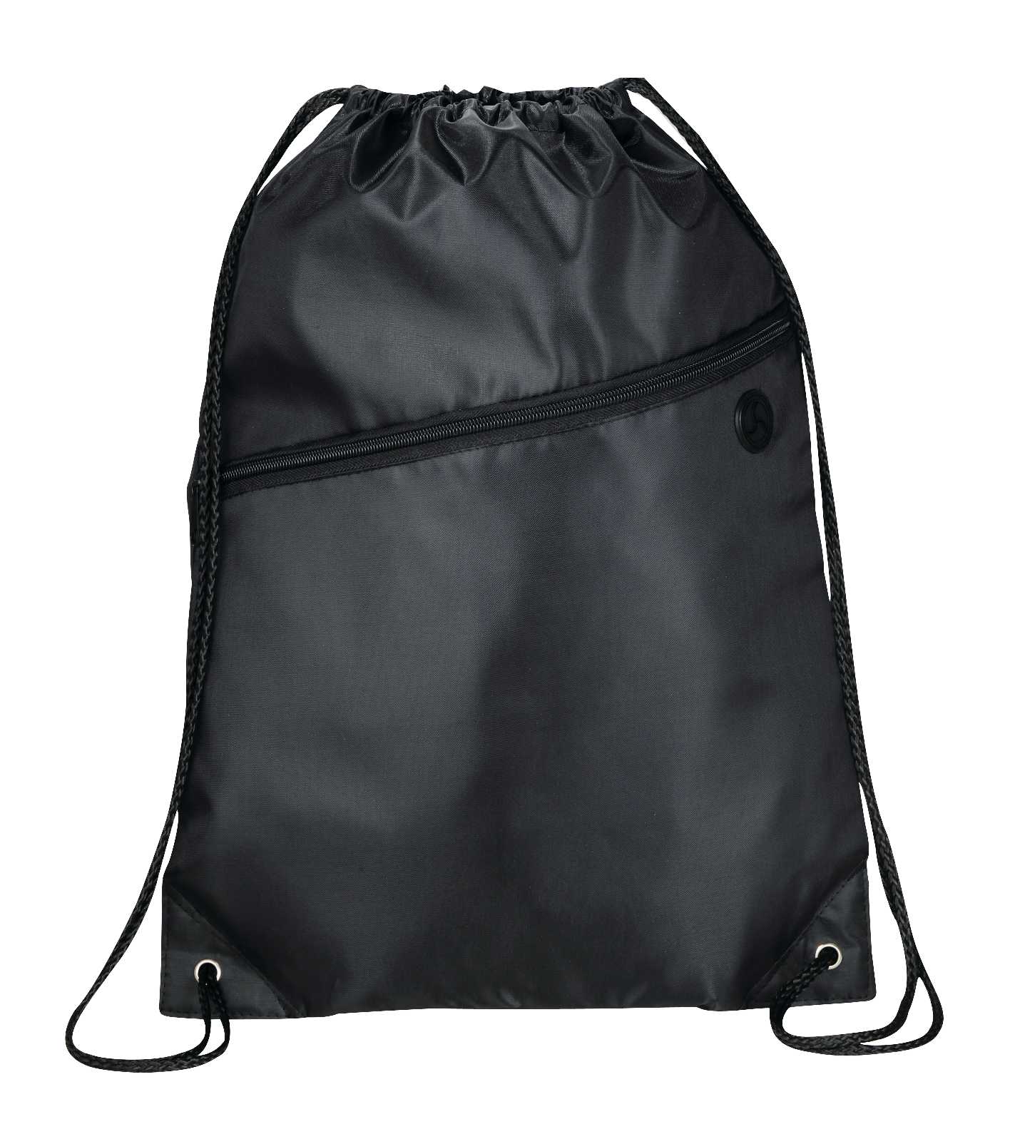 Robin Drawstring Polyester Bag with Front Zipper Pocket